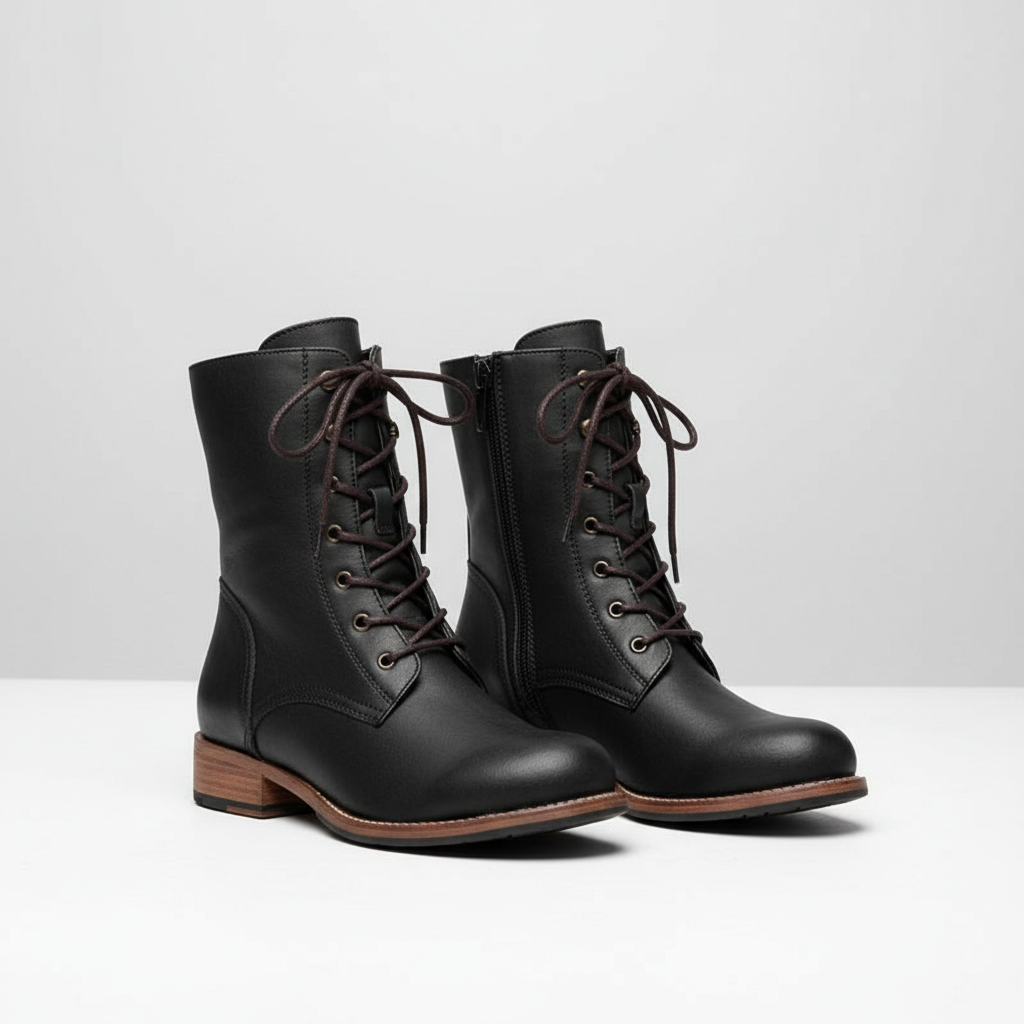 Verity | Leather Lace-Up Boots