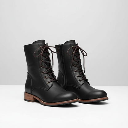 Verity | Leather Lace-Up Boots
