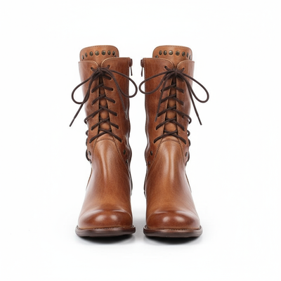 Verity | Leather Lace-Up Boots