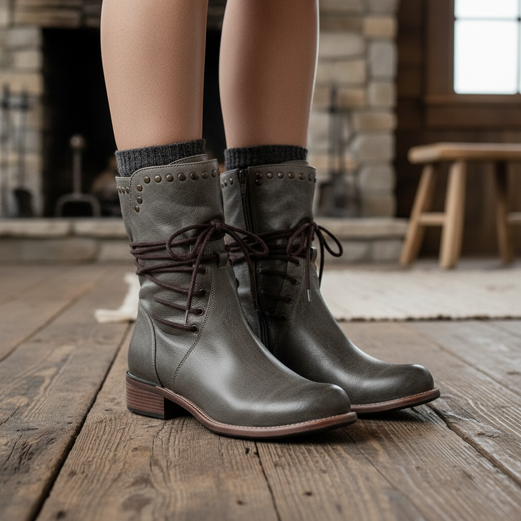 Verity | Leather Lace-Up Boots